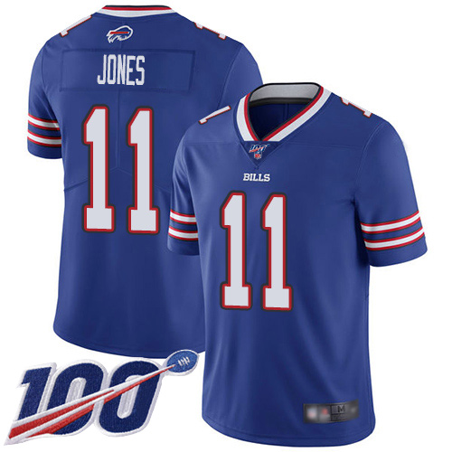 Men Buffalo Bills #11 Zay Jones Royal Blue Team Color Vapor Untouchable Limited Player 100th Season NFL Jersey